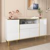 Sideboard, Hochglanz Weiß mit LED-Beleuchtung, 150x40x80 cm Bild 5