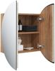 vidaXL Badezimmerschrank mit Rundem Spiegel & LED Eichen-Optik 345582 Bild 5