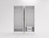 MOEBLO Drehtürenschrank VALERIA B04 (Kaschmir, Glamour Schrank mit 2 Schubladen, Metallgriffe & Füße in Gold, Elegantes Schlafzimmer‑ & Ankleidemöbel, Kleiderschrank Schrank Garderobe Schlafzimmer Drehtürenschrank) (BxHxT): 180x240x52 cm Bild 4