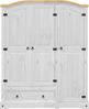 vidaXL Kleiderschrank Corona Weiß 151,5x52x186 cm Massivholz Kiefer 4012161 Bild 4