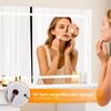 oyajia Schminktisch Kosmetiktisch mit Hocker & LED-Beleuchtung (Einstellbare drei Farbtemperaturen, um Ihr perfektes Make-up zu präsentieren), Mit 11 Schubladen,Steckdosen,Großer Spiegel Bild 4