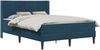 vidaXL Bettgestell mit Matratze mit Kopfteil Blau 120 x 190 cm Samt 3414854 Bild 2