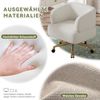 Merax Drehstuhl, zeitgenössisches Design, Freizeit-Drehstuhl, 5 Räder, 360° gedreht werden,chenille, beige, B71 × T60 × H71 cm Bild 5