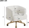 Merax Drehstuhl, zeitgenössisches Design, Freizeit-Drehstuhl, 5 Räder, 360° gedreht werden,chenille, beige, B71 × T60 × H71 cm Bild 4