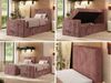 Bett mit Matratze, Boxspringbhett TILIANO DUO 90, Einzelbett 90 x 200 cm, Multipocket-Matratze 7-Zonen-Taschenfederkern - Rosa Cordstoff - H3 - Rechts - Topper T25 Bild 2