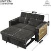Sofa Schlafsofa 140x137x84 cm Grau mit Schlaffunktion, 3-fach verstellbarer Rückenlehne, Chenille und USB-Anschlüssen Bild 5
