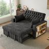 Sofa Schlafsofa 140x137x84 cm Grau mit Schlaffunktion, 3-fach verstellbarer Rückenlehne, Chenille und USB-Anschlüssen Bild 2