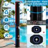 TLGREEN Solardusche Gartendusche ohne Strom mit 360° Oberkopf-Duschkopf & 210D Schutzhülle (35L Pooldusche Campingdusche bis 60°C warmes Wasser, mit unabhängigem Wasserhahn & Gartenschlauch-Anschluss), (ohne Handbrause) Bild 3