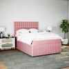 vidaXL Boxspringbett mit Matratze Rosa 140x190 cm Samt 3294651 Bild 4