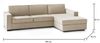 Dmora Sofa mit Halbinsel Ametrino, Ecksofa mit rechter Aufbewahrungshalbinsel, Standardarmlehnen, 100 % Made in Italy, 280 x 95 x 90 cm, Beige Bild 3