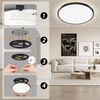POPOLIC LED Deckenleuchte 24W 6000K/4000K/3000K, Deckenlampe 3 Farbtemperatur 3200LM IP54, Rund Flach Modern Schlafzimmer Lampe Ø30cm Bild 3