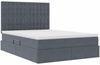 vidaXL Aufbewahrungsbett mit Matratze Dunkelgrau 140 x 190 cm Samt 3372148 Bild 5