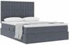 vidaXL Aufbewahrungsbett mit Matratze Dunkelgrau 140 x 190 cm Samt 3372148 Bild 3