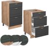 Küchenunterschrank Fame-Line Anthrazit-Gold 50 cm ohne Arbeitsplatte Vicco Bild 5