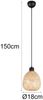 Kleine LED Pendelleuchte Korblampe aus geflochtenem Bambus, Ø 18cm Bild 4