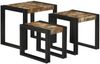 vidaXL Nestingtisch 3 pcs Massives Recyclingholz und Metall 4104729 Bild 2