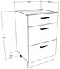 VCM Küchenmöbel Unterschrank Esilo 918663 Weiß H. 82 x B. 50 x T. 46 cm Bild 3