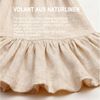 Agger Duschvorhang Shower curtains Anti schimmel Waschbar,schwer,183cm*183cm Breite 183 cm, Bauernhof-Duschvorhang aus Leinen in Beige mit Volant-Saum Bild 3