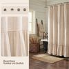 Agger Duschvorhang Shower curtains Anti schimmel Waschbar,schwer,183cm*183cm Breite 183 cm, Bauernhof-Duschvorhang aus Leinen in Beige mit Volant-Saum Bild 4