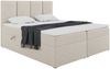 MEBLINI Boxspringbett CRISTIANO 140x220 cm mit Bettkasten - H4/Beige Webstoff Polsterbett - Doppelbett mit Topper & Taschenfederkern-Matratze Bild 2