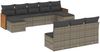 vidaXL 10-tlg. Garten-Sofagarnitur mit Kissen Grau Poly Rattan 3260471 Bild 2