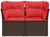 vidaXL Gartensofa mit Kissen 2-Sitzer Braun Poly Rattan 366240 Bild 4