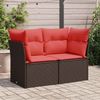vidaXL Gartensofa mit Kissen 2-Sitzer Braun Poly Rattan 366240 Bild 3