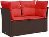 vidaXL Gartensofa mit Kissen 2-Sitzer Braun Poly Rattan 366240 Bild 2
