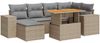vidaXL 7-tlg. Garten-Sofagarnitur mit Kissen Beige Poly Rattan 3327398 Bild 2