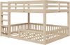 Merax Etagenbett, Kinderbett Holzbett Familienbett 160x200 cm mit Geländern und Leiter, Holzfarbe Bild 5