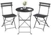 SONGMICS Balkonmöbel 3-teilig, 1 Klapptisch mit 2 Stühlen, Gartenmöbel-Set, aus Stahl, für Balkon, Terrasse, schwarz Bild 2