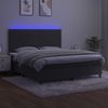 vidaXL Boxspringbett mit Matratze & LED Dunkelgrau 160x200 cm Samt 3136252 Bild 4