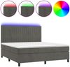 vidaXL Boxspringbett mit Matratze & LED Dunkelgrau 160x200 cm Samt 3136252 Bild 2