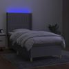 vidaXL Boxspringbett mit Matratze & LED Hellgrau 100x200 cm Stoff 3139013 Bild 3