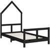 vidaXL Kinderbett Schwarz 80x160 cm Massivholz Kiefer 834560 Bild 3