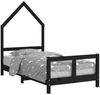 vidaXL Kinderbett Schwarz 80x160 cm Massivholz Kiefer 834560 Bild 2
