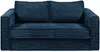 Vente-unique - LORETO Sofa SamtStoff Blau - B 223 cm95 cm x H 90 cm x L 195 cm Bild 2