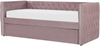 Tagesbett ausziehbar Samtstoff rosa Lattenrost 90x200 cm GASSIN Bild 4