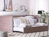 Tagesbett ausziehbar Samtstoff rosa Lattenrost 90x200 cm GASSIN Bild 3