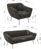 Wohnzimmerset PIRS 1-1-3, Skandinavisches 3-Sitzer Sofa mit Sesseln, Sofa mit Wellenfederung, weiße Füße, Skandinavisches Möbelset - Dunkelgrau Velvet Bild 5