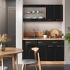 Küchenfront R-Line Schwarz Hochglanz 36.4 x 59 cm Möbelfront für den Eckhängeschrank Vicco Bild 3