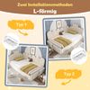 Merax Einzelbett 90x190 cm, Kinderbett, Polsterbett, Daybett, Tagesbett-Schlafsofa mit Stauraum (hydraulisch), Gästebett L-Form Samt, Beige Bild 5