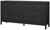Calicosy 'BARCELONE' Doppelkommode mit 8 Schubladen in mattem Schwarz, L159,6 cm - Schwarz Bild 4