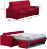 Dmora 2-Sitzer Schlafsofa None, Schlafsofa fürs Wohnzimmer, gepolstert, abnehmbar, 100 % Made in Italy-Qualität, 180x95 h100 cm, Rot Bild 3