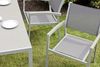 Garden Pleasure Tischgruppe Stapelstuhl Grace, 5er-Set, Alu/Textilene, Non-Wood Armlehnen, Aluminium, Glas Bild 2