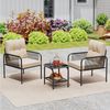 COSTWAY Balkonset, (3-tlg), 1 Tisch, 2 Stühle Gartenmöbel mit Kissen, Rattan Bild 4