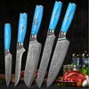 KingLux Messer-Set 5 Teilig Damaststahl Küchenmesser Chefmesser set mit Harzgriff (5-tlg) Bild 2