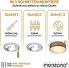monzana Deckenleuchte, rund, 1-flammig, E27, Stoffschirm, Grau, Ø 30 cm Bild 3