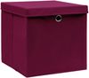 vidaXL Aufbewahrungsboxen mit Deckeln 10 Stk. Dunkelrot 32x32x32cm 288344 Bild 2