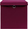 vidaXL Aufbewahrungsboxen mit Deckeln 10 Stk. Dunkelrot 32x32x32cm 288344 Bild 4